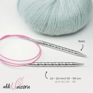 Kruhové jehlice Addi Unicorn 80 cm / 2,0 mm