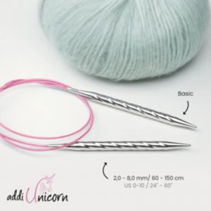 Kruhové jehlice Addi Unicorn 80 cm / 4,5 mm